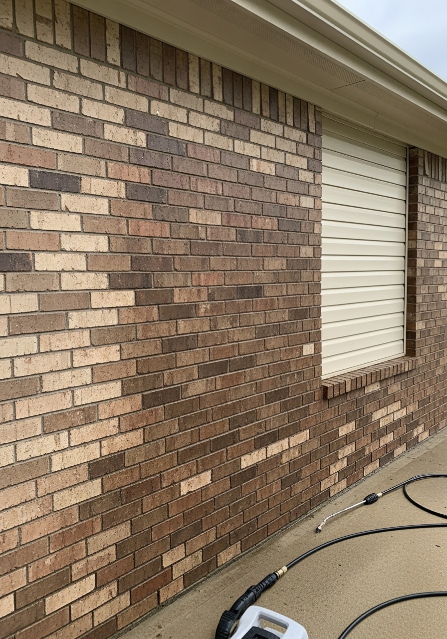 A close-up of professional finishing work on a Denham Springs home exterior, showing precision and local craftsmanship.