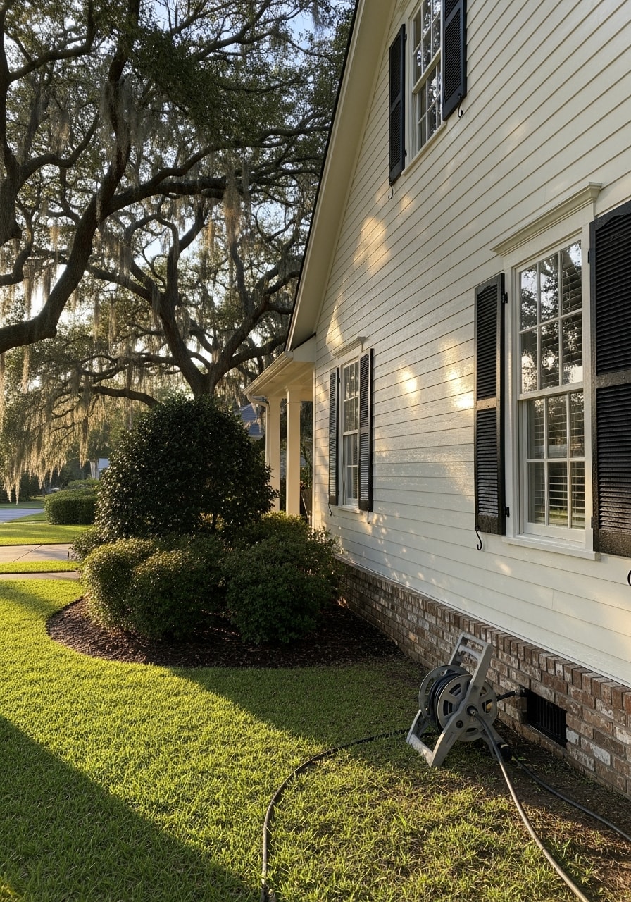 A detailed view of professional finishing on a Walker home, showing precision and local expertise in Livingston Parish.